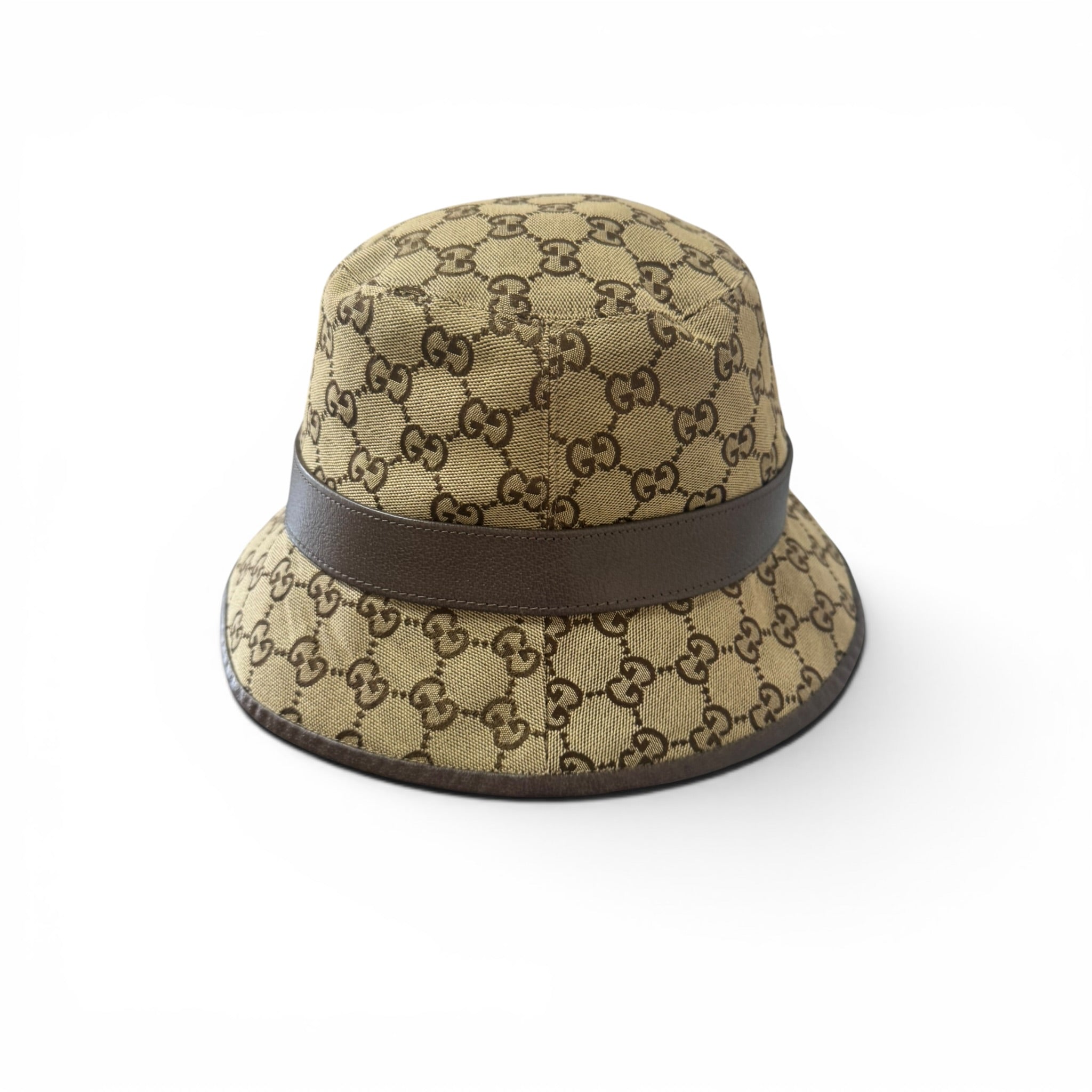 Gucci Cappello bucket in monogramma marrone