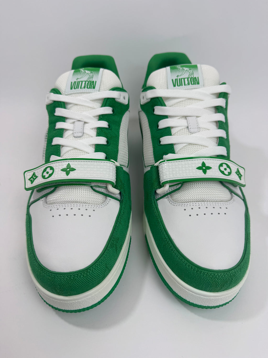 Louis vuitton trainer denim green strap n45