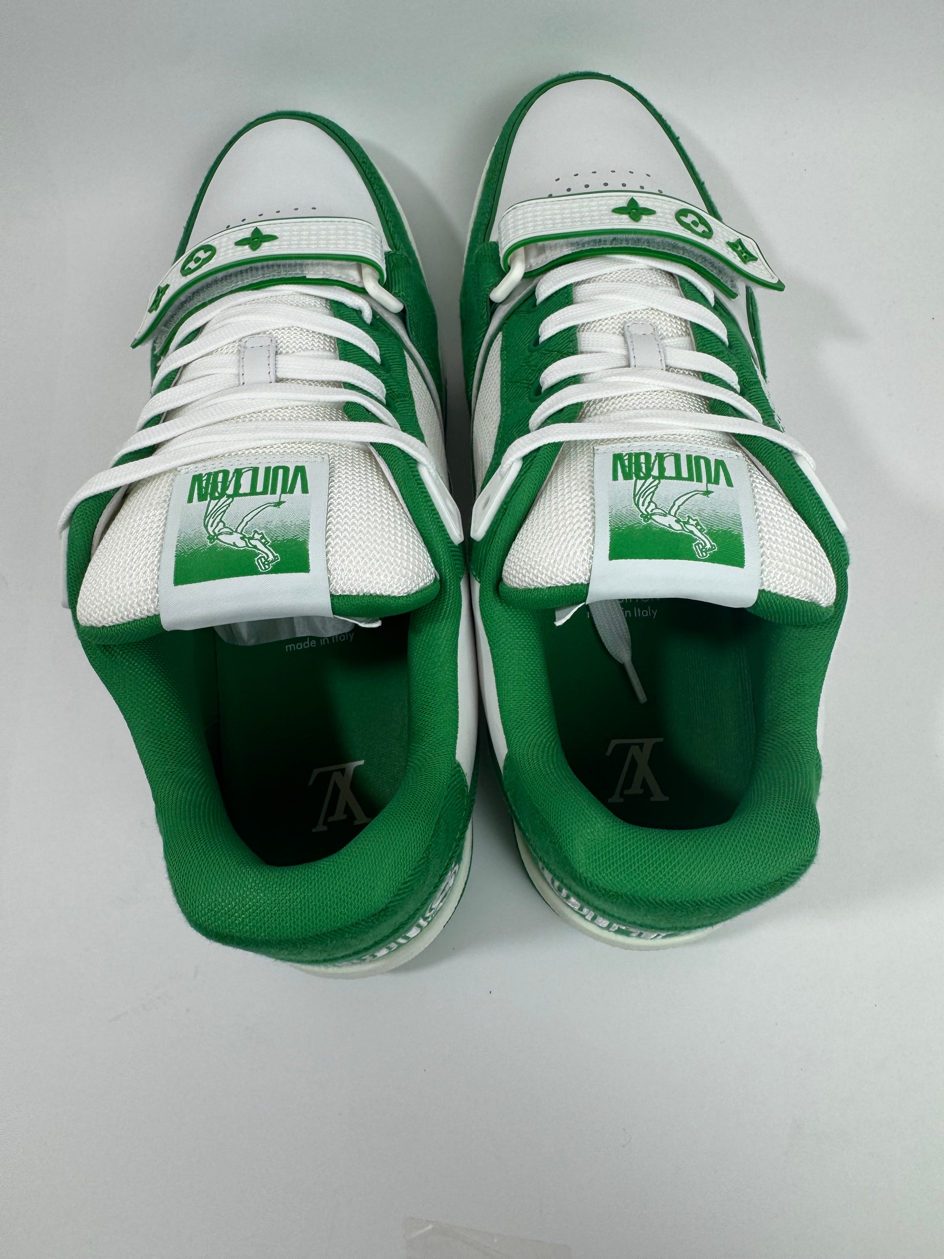 Louis vuitton trainer denim green strap n45
