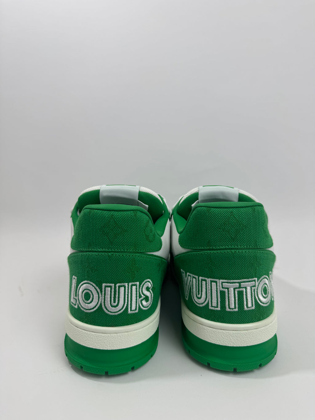 Louis vuitton trainer denim green strap n45