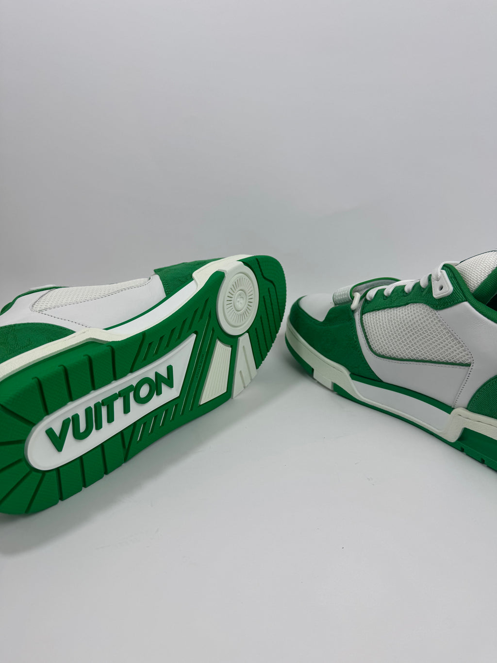 Louis vuitton trainer denim green strap n45