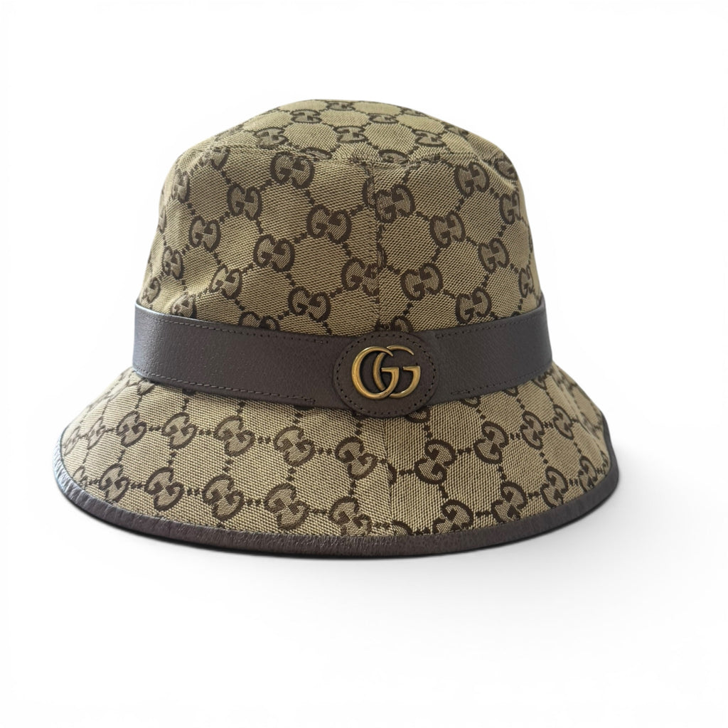Gucci Cappello bucket in monogramma marrone