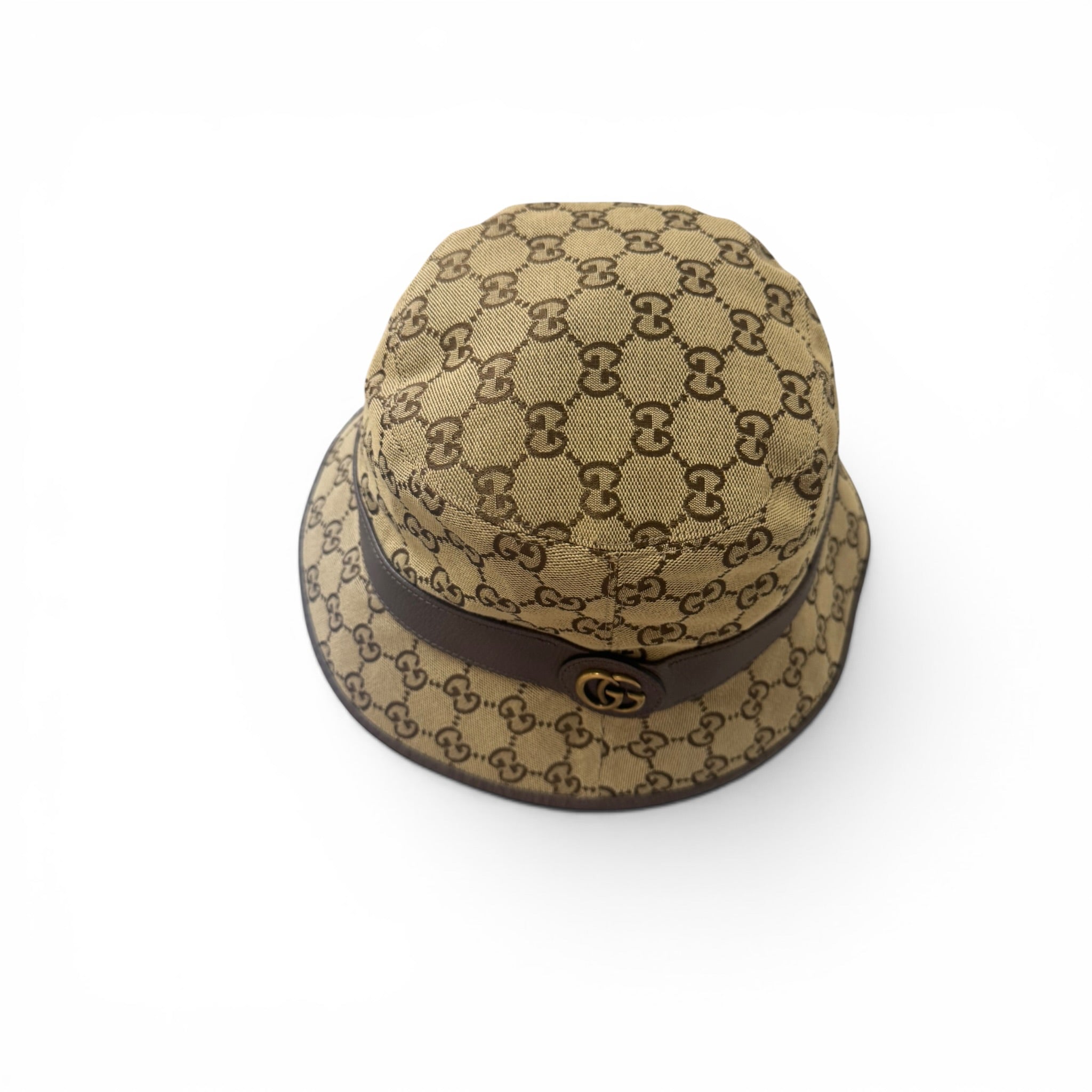 Gucci Cappello bucket in monogramma marrone