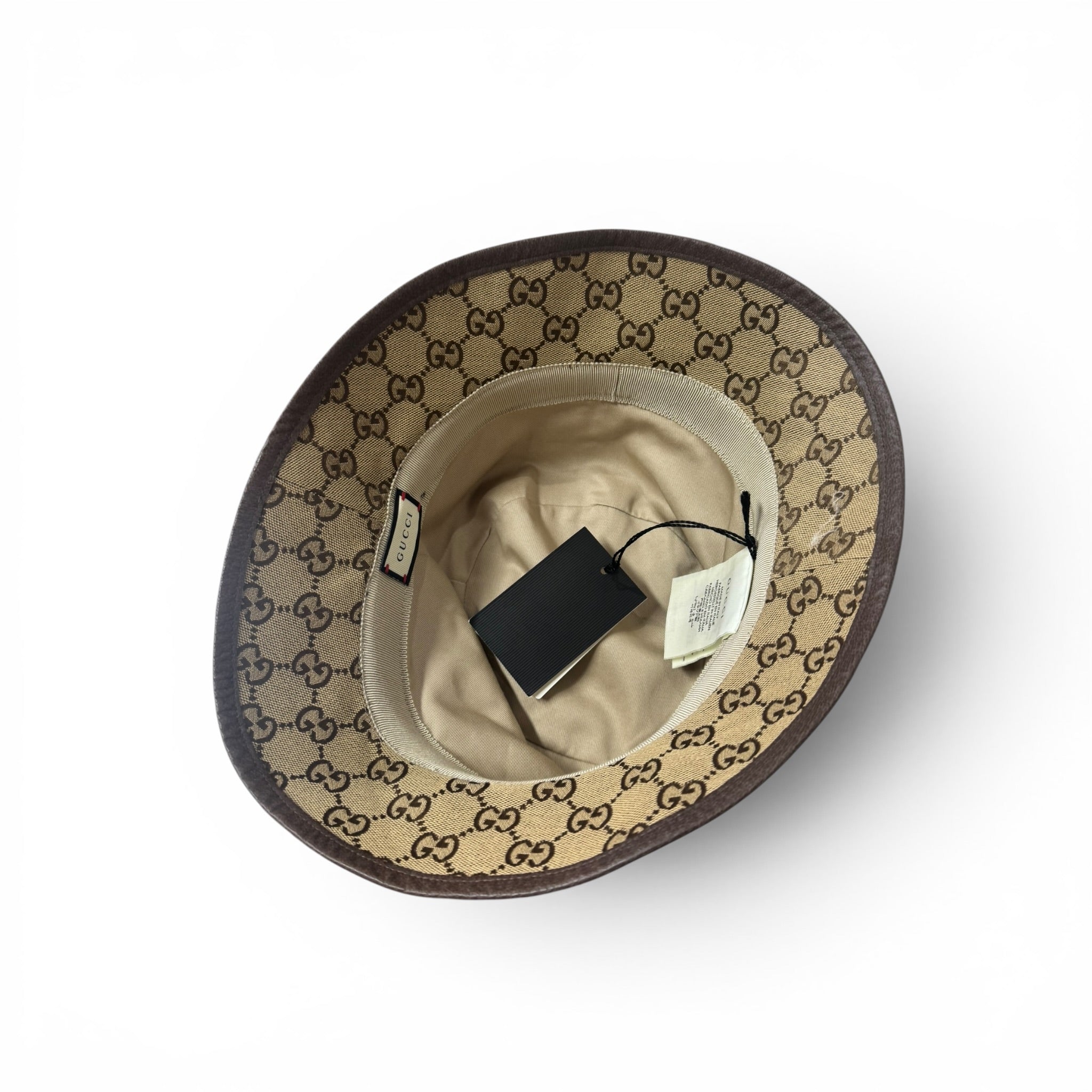 Gucci Cappello bucket in monogramma marrone